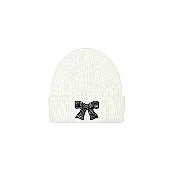 C.C Rhinestone Ribbon Embellished Beanie Winter Hat Women’s NWT - Picture 2 of 5